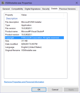 VSIX Installer Properties