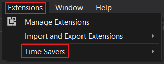 Extensions Menu